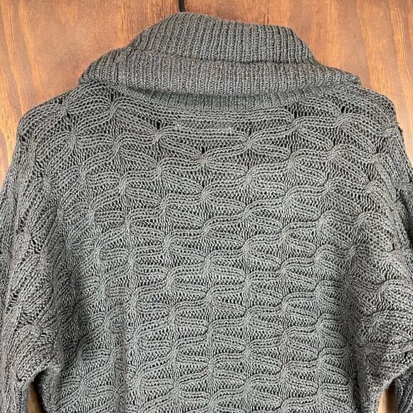 Old Navy Womens Sweater Dark Gray Cowl Neck Short Sleeve Dress Wool Blend M - Picture 11 of 12